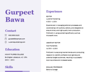 Classic orchid resume